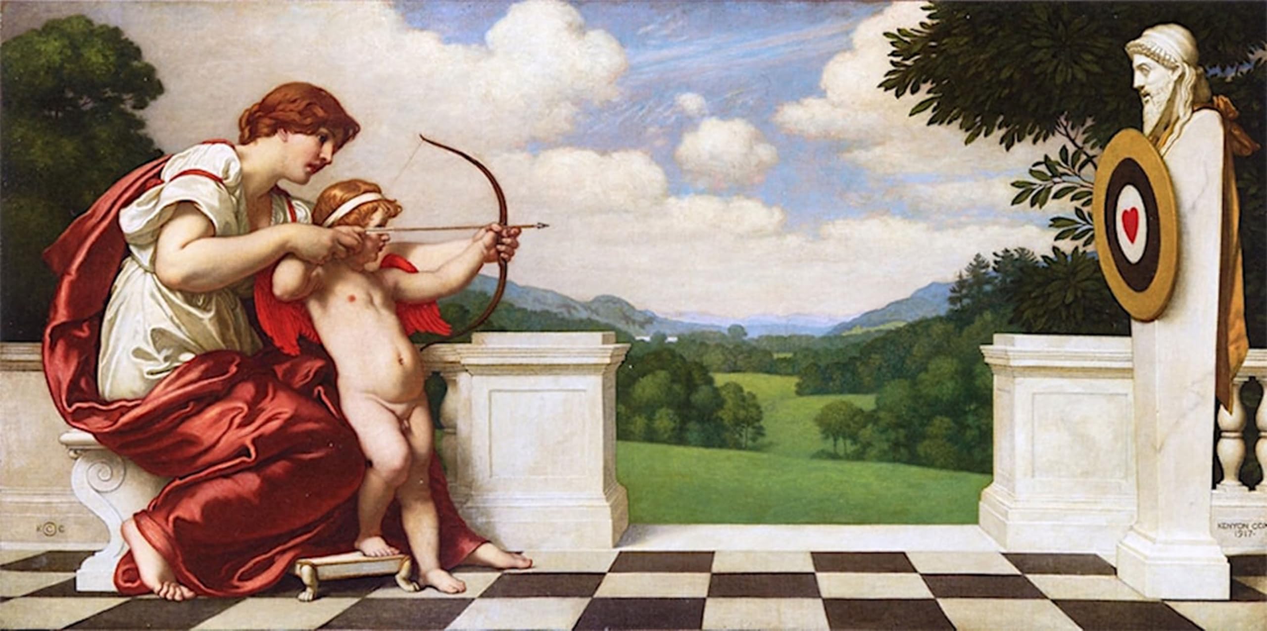 POSTERIIk Vintage Art Print Images Pictures Print the Education of Cupid by Kenyon Cox Modern Colour Posters for Office Home Decor 60x90cm