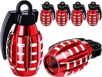 Vista 55 de 6 piezas tapas de válvula de neumático, cubiertas universales de válvula de neumático de aleación de aluminio para automóviles, camiones, SUV, Negro