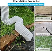 Vista 2 de Paquete de 2 extensiones para bajantes de canaletas de lluvia, extensor y desviador de bajante de drenaje, extensiones flexibles para bajantes que