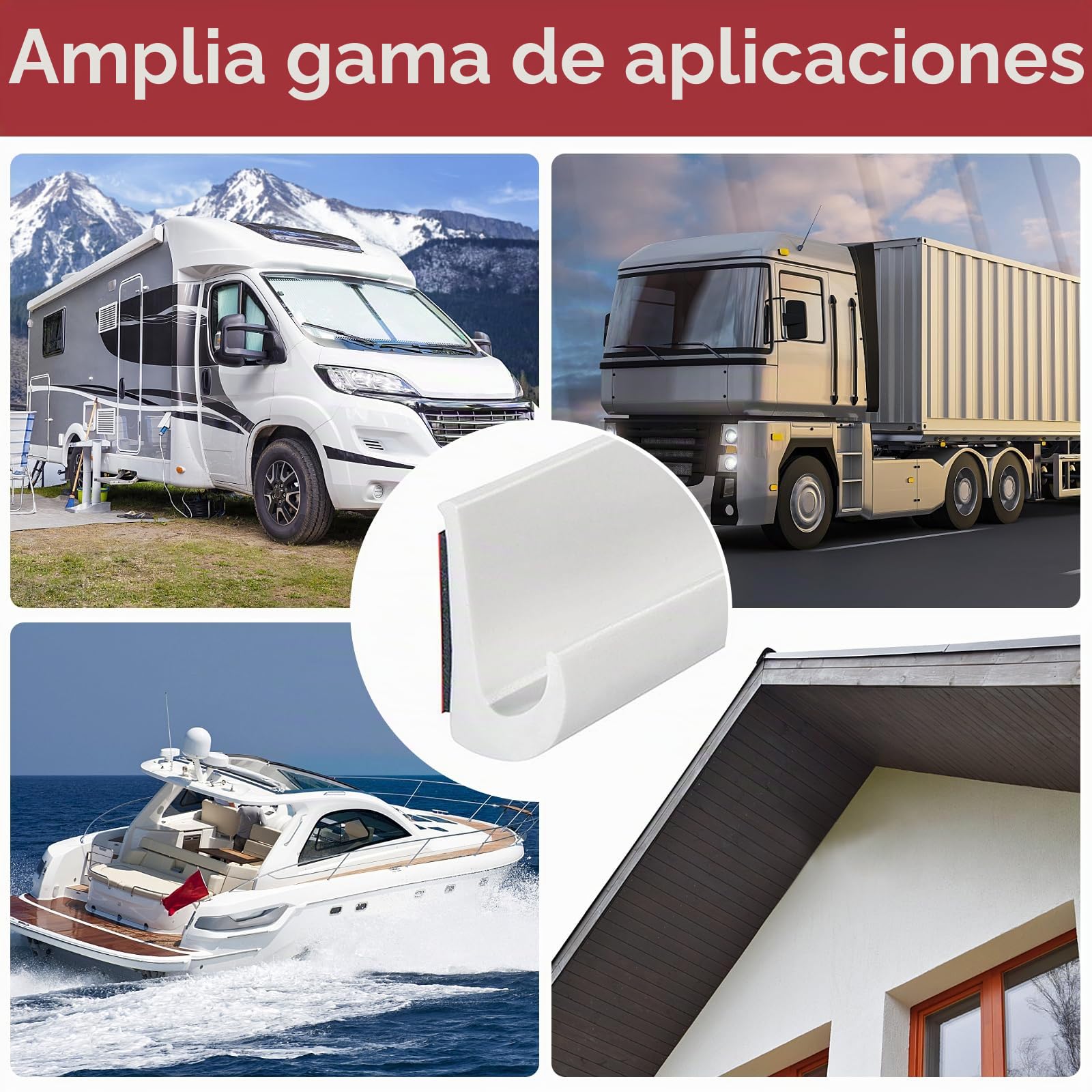 Canalones de lluvia J Shape RV, canalones de lluvia en forma de J, PVC, autoadhesivos, para vehículos, camiones, caravanas
