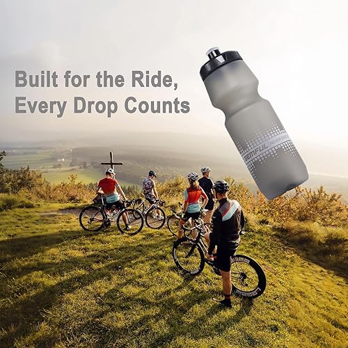 Miniatura 9 de GEMFUL Paquete de 2 botellas de agua de ciclismo sin BPA, botella de ciclismo de 24 onzas, a prueba de fugas, para bicicleta de carretera,