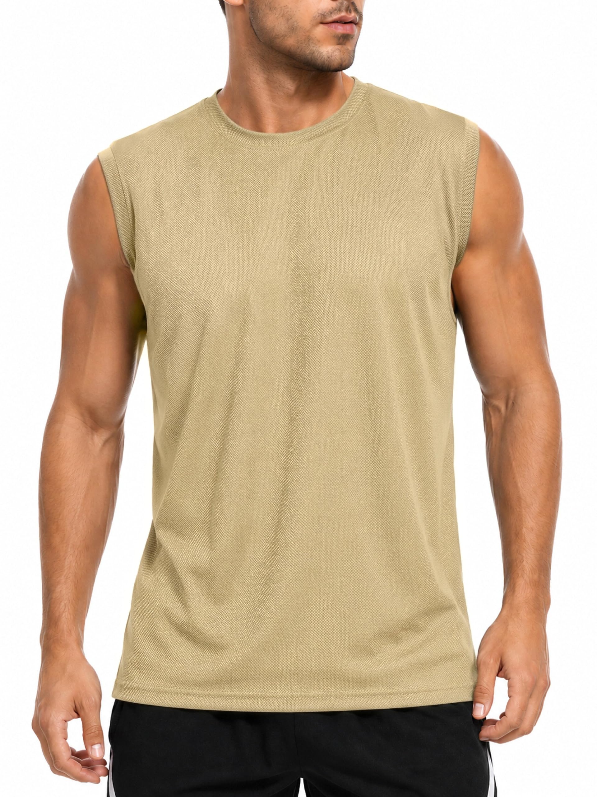 Holure Herren 3 or 5 Pack Tank Top Quick Dry Ärmelloses Muskelshirt Reflektierende Streifen Funktionsshirt