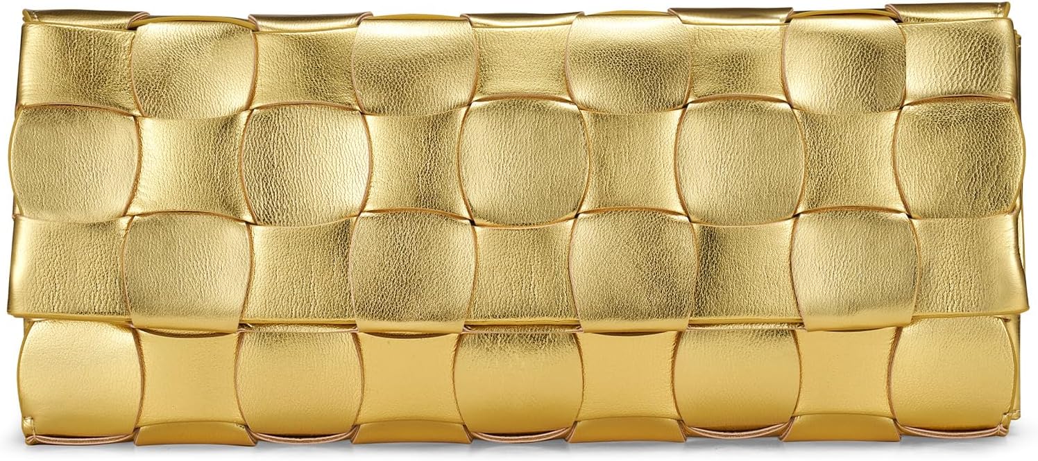 Woven Evening Clutch Purses for Women, PU Crossbody Shoulder Purse Handbag for Evening, Formal Events, Wedding, Party