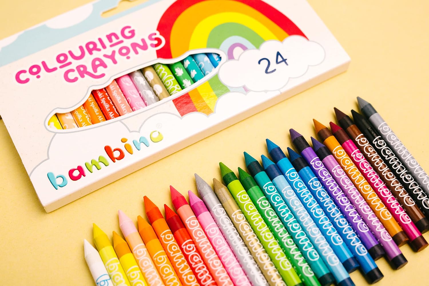 Bambino Crayons - Pack of 24- Clay Crayons - Drawing Pencils Alternative to Wax - For Adults Children : Arts, Crafts & Sewing