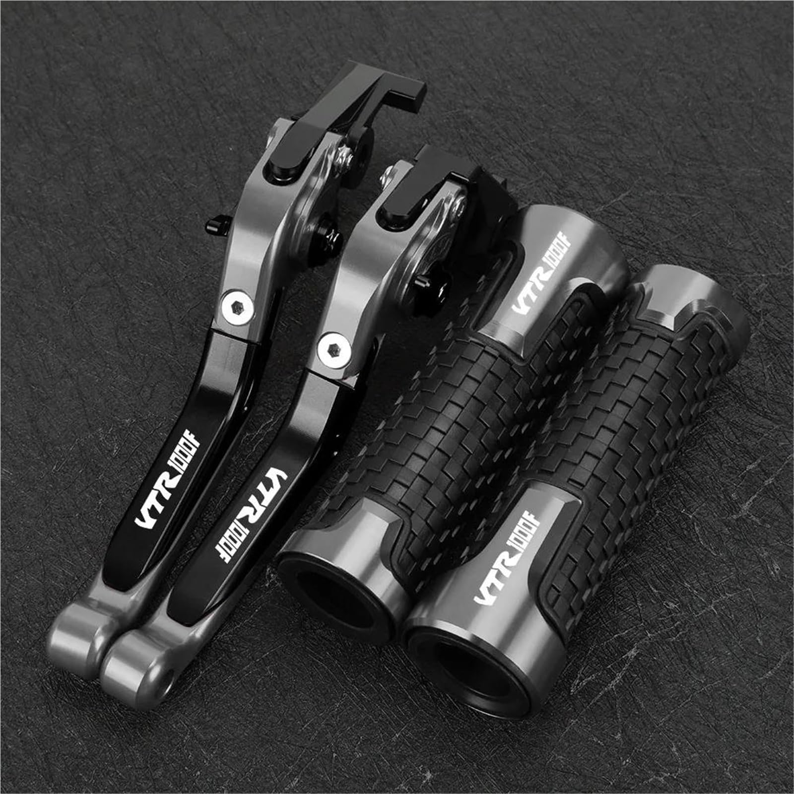 Tgvselpj Black2 Motorcycle Part Motorcycle Folding Extendable Clutch Levers Brake Adjustable Handle For H-Onda Vtr1000f Firestorm 1997-2007(Black2)