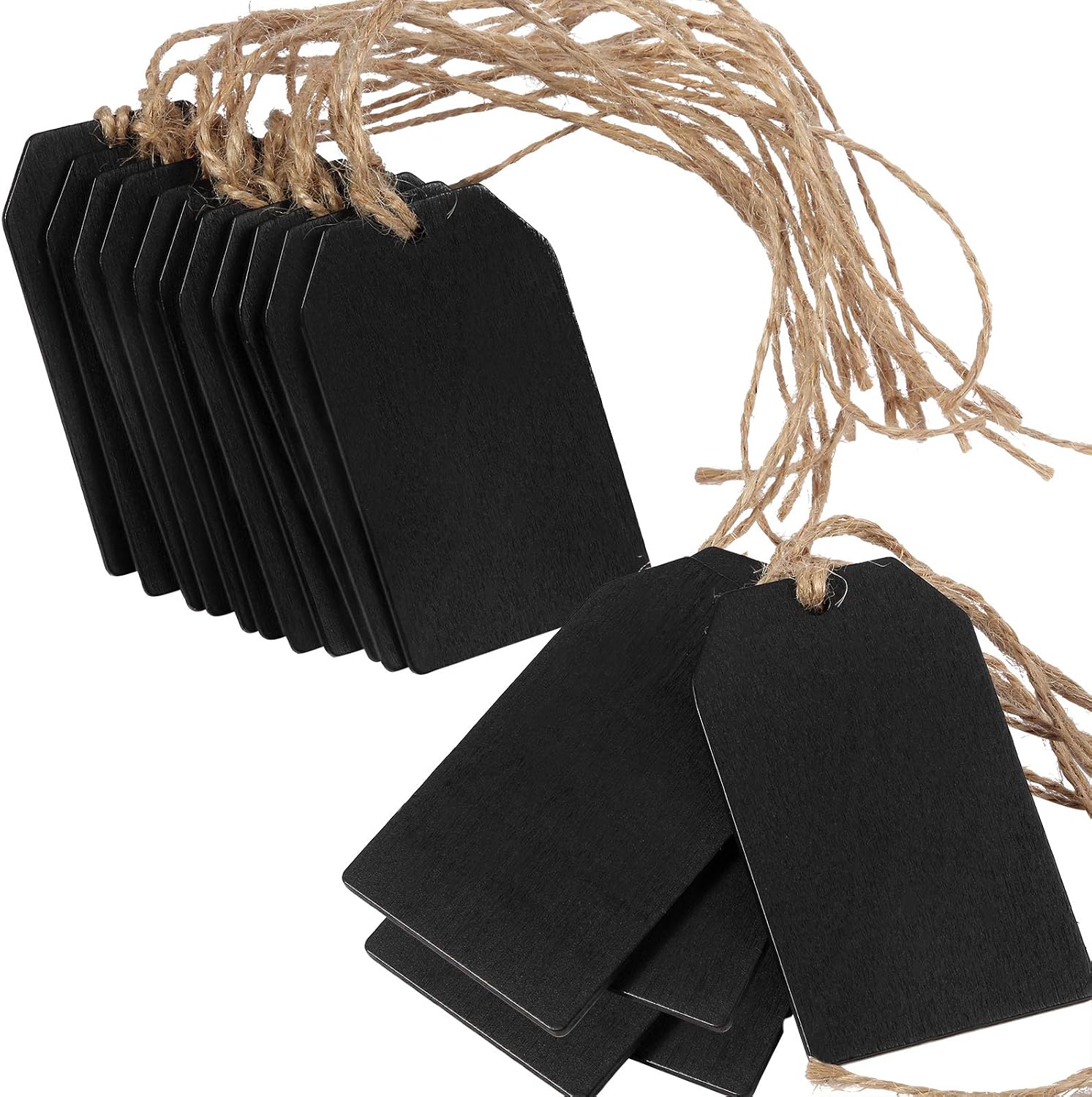 Chalkboard Tags Hanging Wooden Mini Chalkboard Signs Wooden Chalkboard Tags, Hanging Chalkboard Labels, Ideal Price Tags, Message Tags, Black (48)