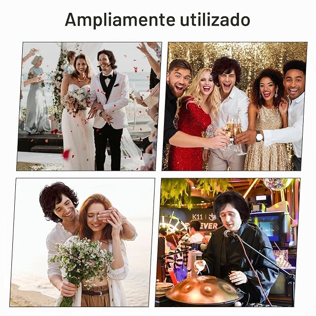 Foto 7 de 7 de SKHAOVS Peluca Hombres Pelucas MarróN Cortas Hombre Cabello Sintéticas Halloween Carnaval Melena Larga rizada…