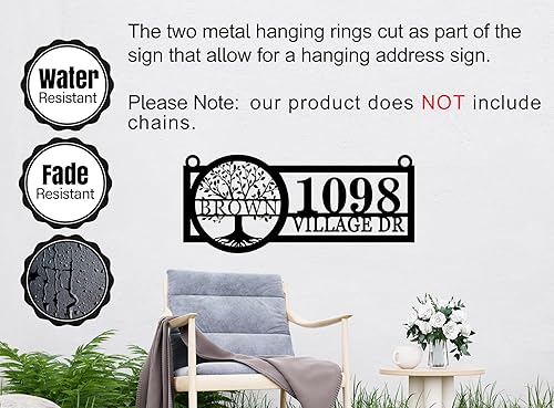 Vista 102 de Custom House Number Address Sign Personalized Metal Address Plaque Personalized Metal Sign Personalized Metal Outdoor Address Name Sign Outdoor Sign