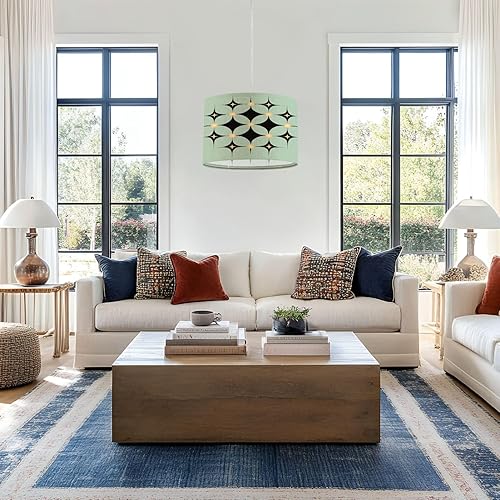 Miniatura 4 de Lámpara colgante enchufable de mediados de siglo, vintage de los años 50, moderna, retro, atómica, geométrica, celosía, estrella, lámpara colgante