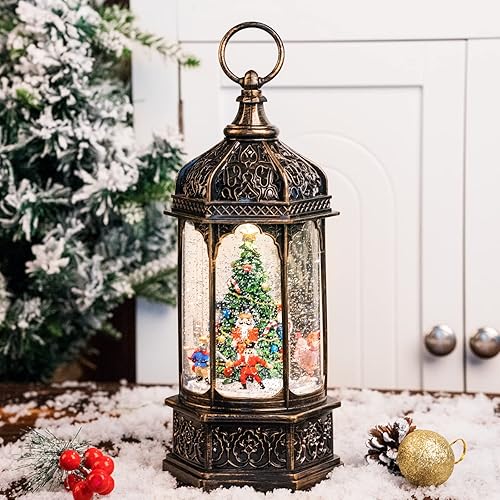 Globos de nieve de Navidad, música cardenal, farol de agua, decoraciones navideñas, regalos para familiares, niños o amigos