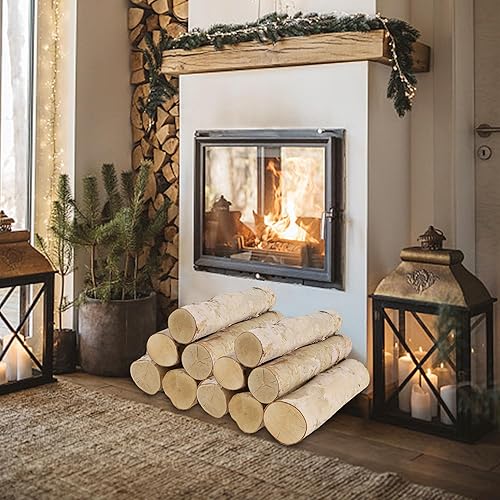 Miniatura 2 de Paquete de 6 troncos de abedul para chimenea falsa, ramas de abedul blancas, troncos de madera natural sin terminar, manualidades para decoración