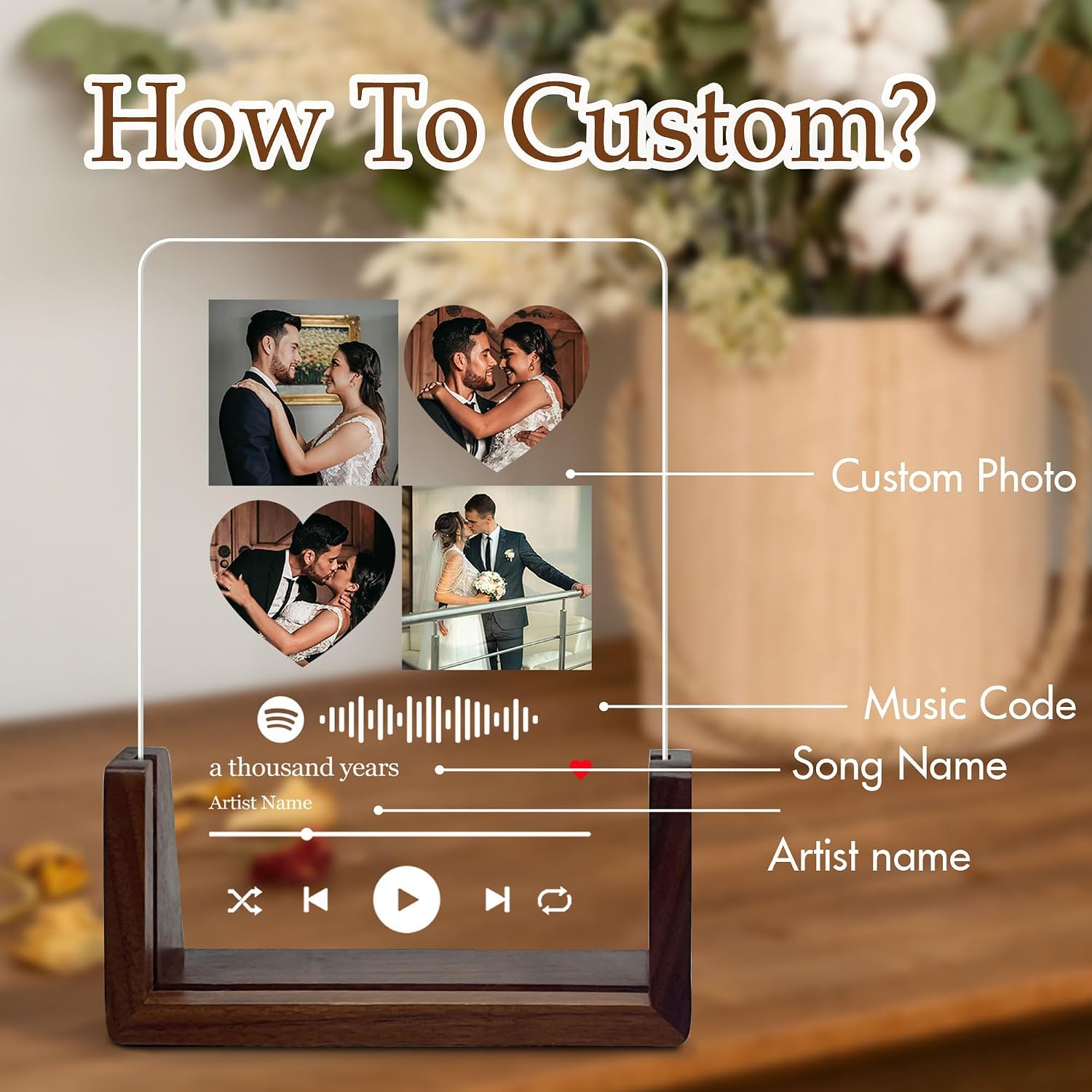 Custom Spotify Plaque with Pictures Custom Music Photo Acrylic Plaque Personalized Spotify Plaque Personalized Photo with Music image 2