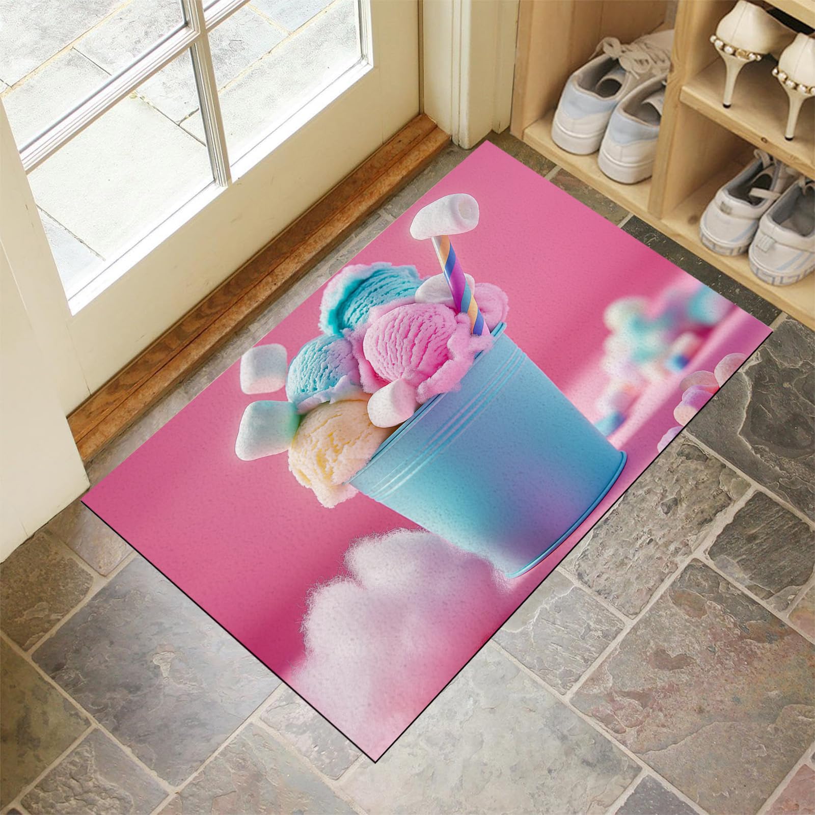 Glace colorée retient la poussière paillasson lavable de 60X90cm