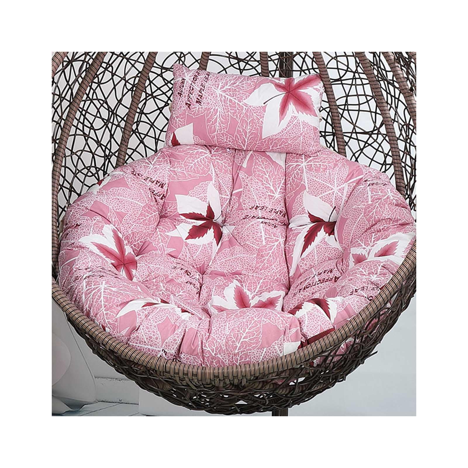 Egg Chair Cushion Replacement Hanging Basket Swing Chair Cushions With Headrest, Outdoor Indoor Thick Large Seat Cushion With Pillow Nest Back (Chair Not Included) (35" diameter,W)