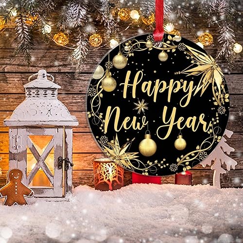 Vista 37 de Christmas Ornament Merry Christmas Y'all Ornament for Christmas Tree Decor Gold Snowflake Ball Wreath Xmas Tree Decorations 3in Acrylic Ornament