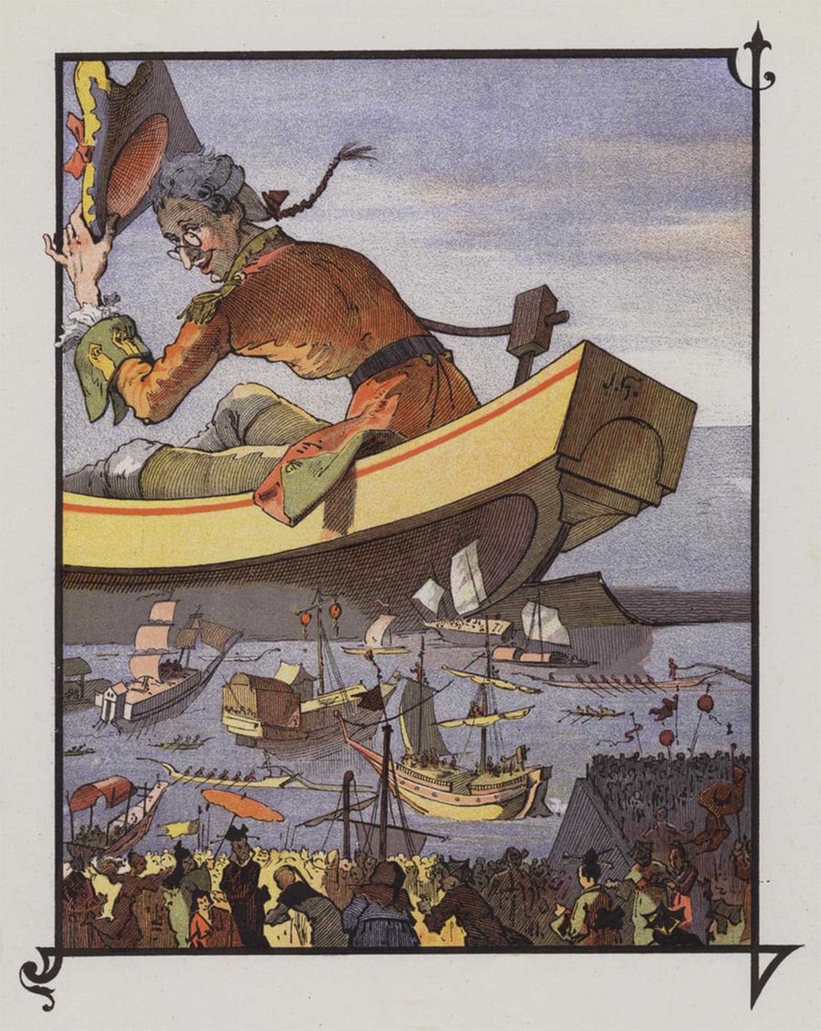 POSTERIIk Famous Animal Posters Vintage Picture Gulliver in Lilliput by Henry Jules Jean Geoffroy Modern Wall Decor for Home Decor 60x90cm