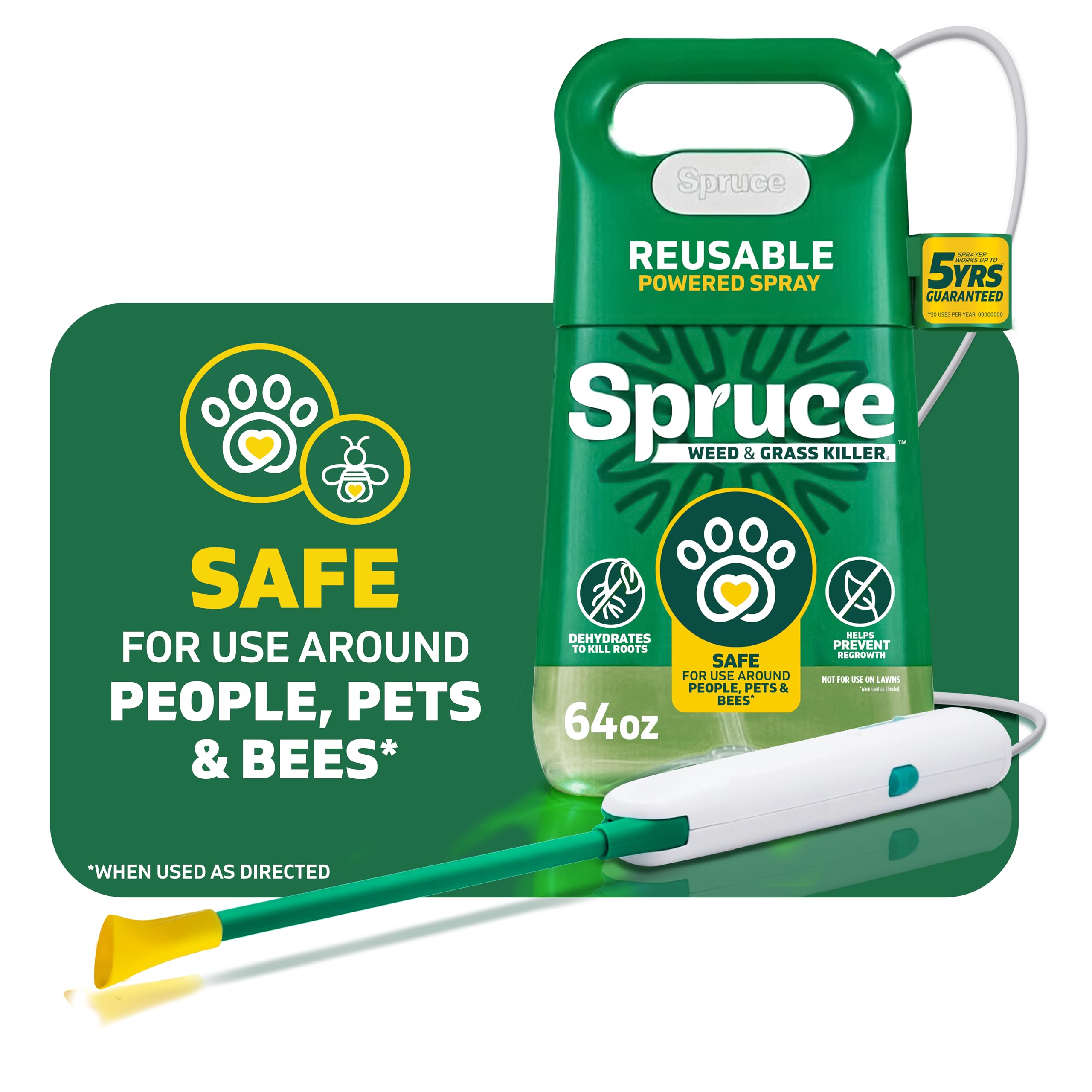 Spruce Snap &amp; Spray Weed &amp; Grass Killer₃ Powered Starter Kit, 64 Oz