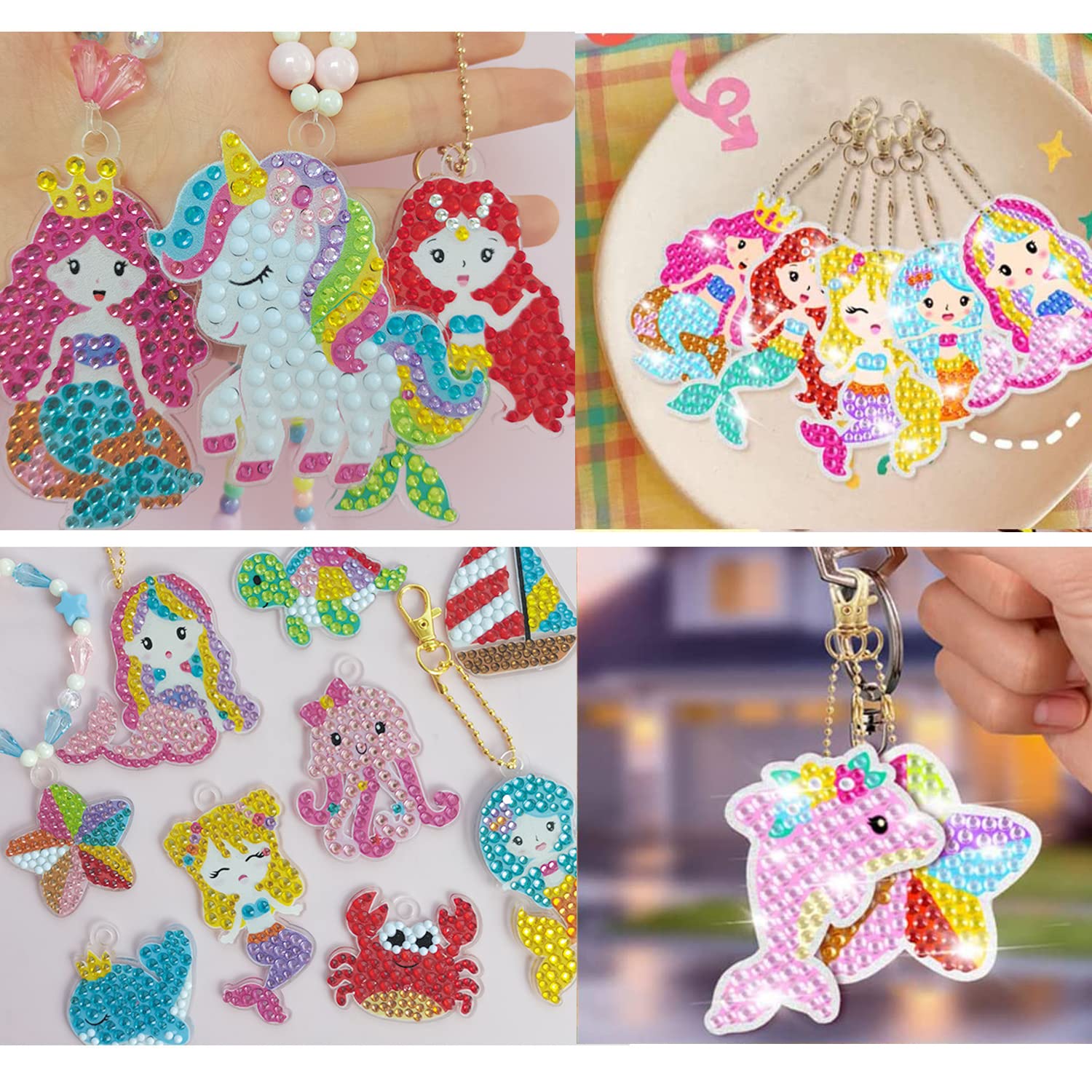 Kit Pintura De Diamante Llaveros De Sirena 15 Llaveros | Meses Sin Interés