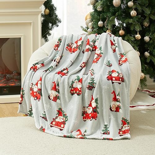 Miniatura 26 de Cozy Bliss - Manta de duende de Navidad de forro polar, manta de felpa súper suave y acogedora para sofá, sofá cama y cama (familia de duendes