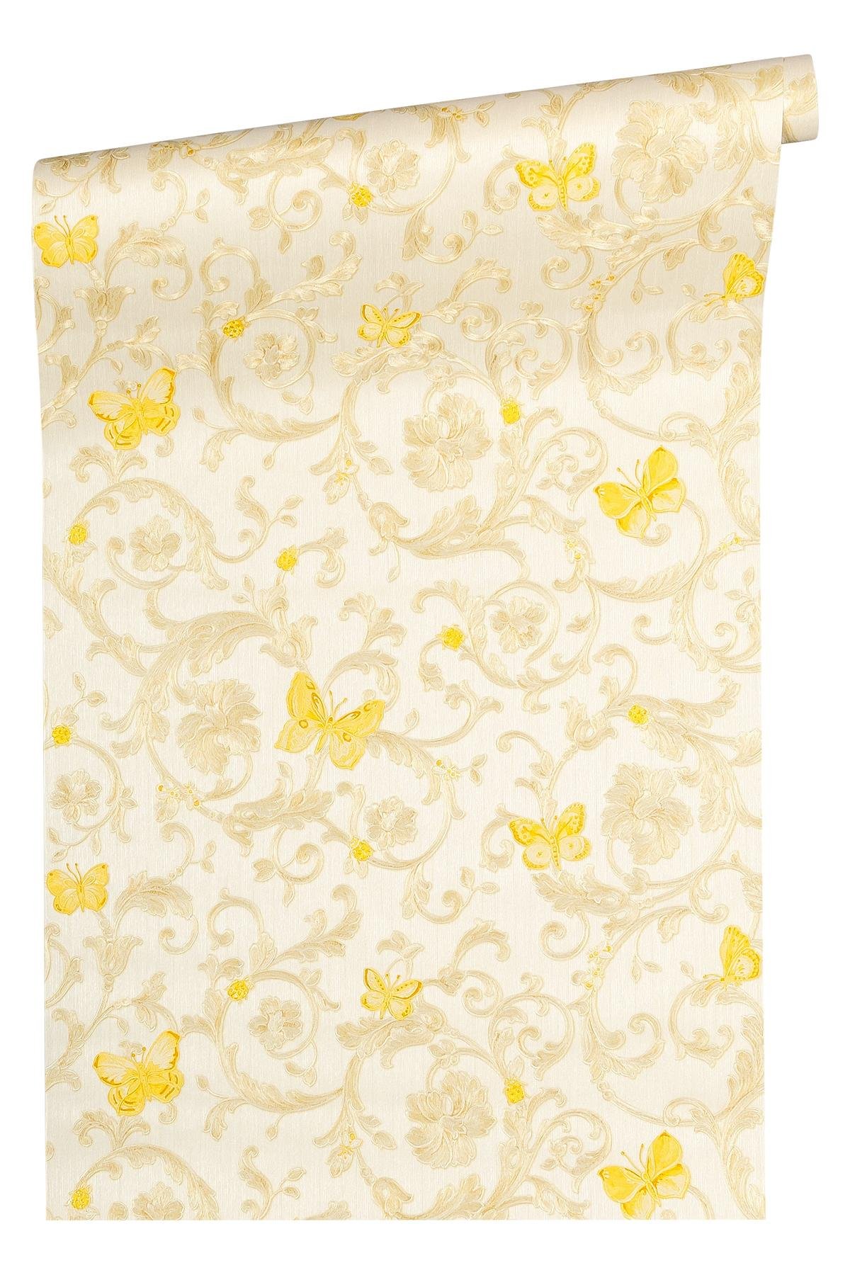Baroque Wallpaper with Ornaments Versace 3 Non-Woven Wallpaper 10.05 m x 0.70 m Silver Yellow Creme Made in Germany 343251 34325-1 - Image 2