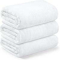 KeaBabies Lyra 3-Pack Organic Cotton Muslin Swaddle Blankets 47x47 - Breathable Soft Newborn Boy Girl Nursery Essentials, Soft White