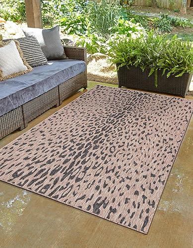 Vista 57 de Unique Loom Outdoor Safari Collection - Alfombra Samburu (10 pies cuadrados, natural/marrón claro)