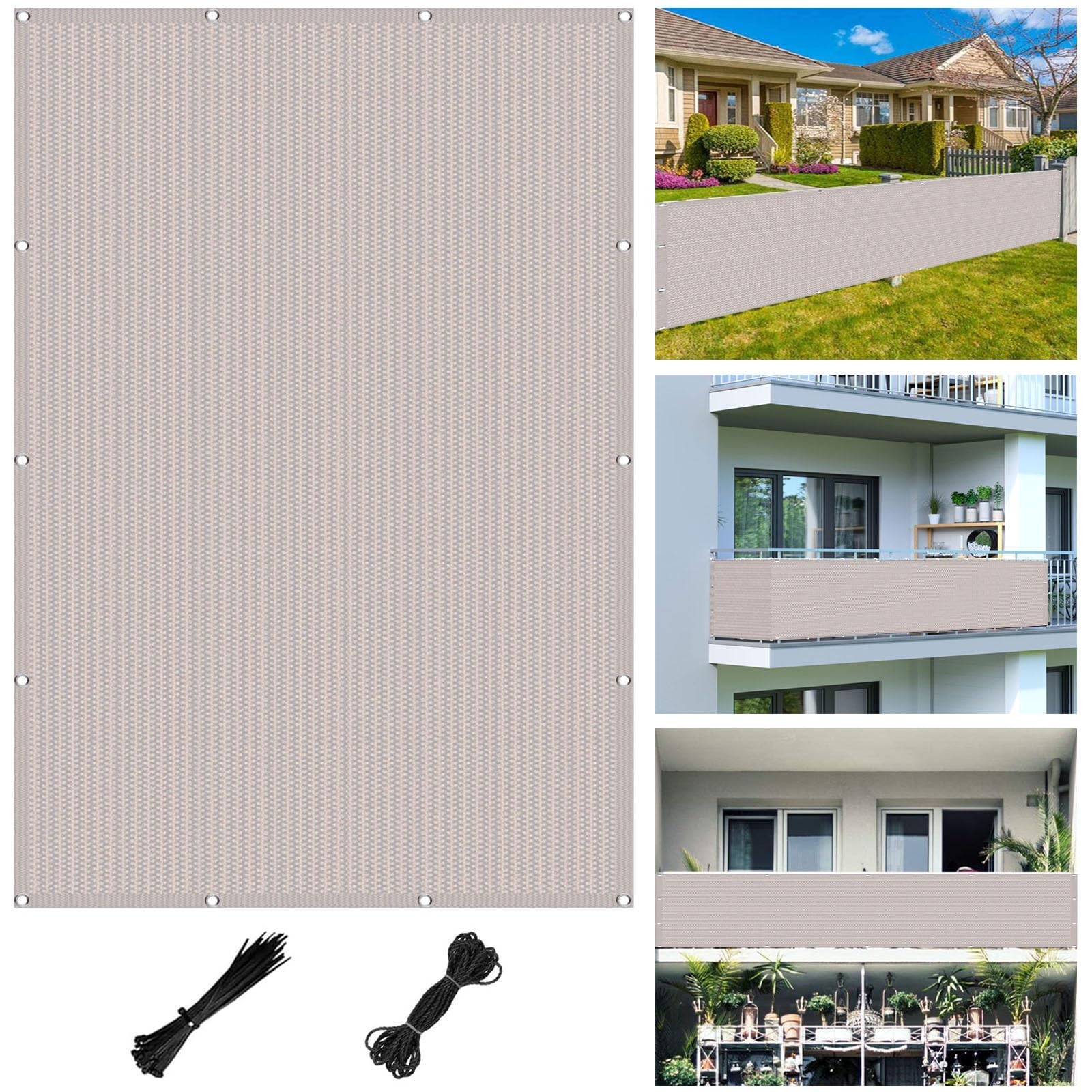 Brise vue jardin 196 x 867 cm blanc brise-vent perméable à l'eau