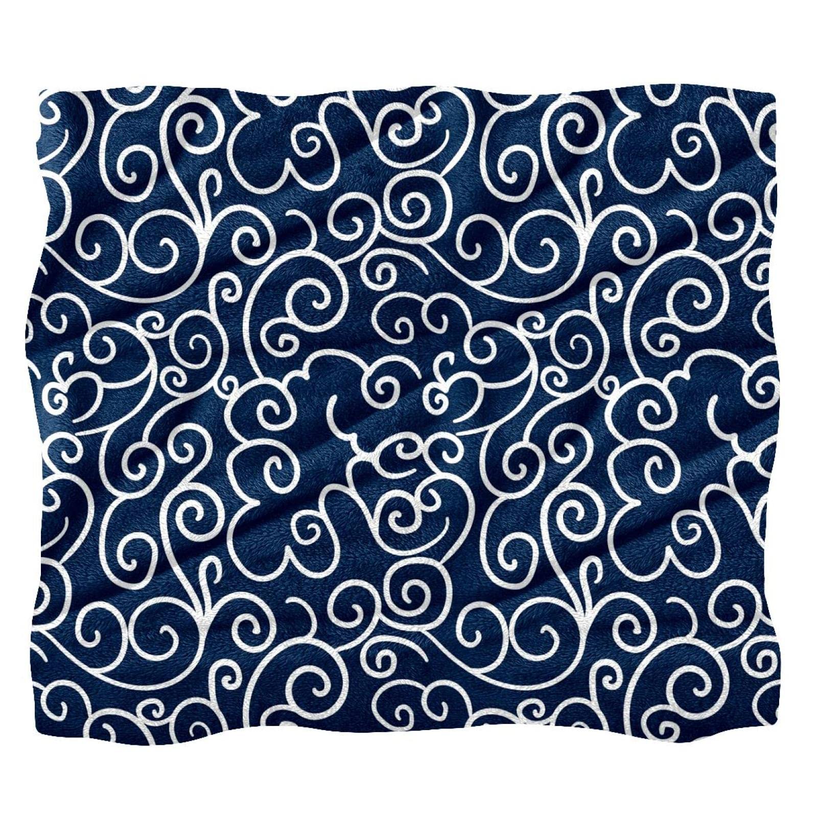 Couverture polaire chaude et confortable, grand plaid bleu pour l'hiver