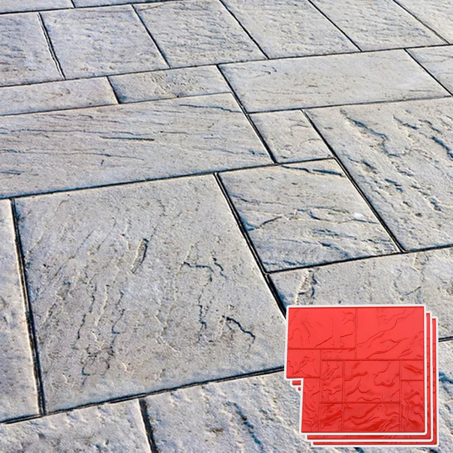 Concrete Stamps Slate Texture Skin Concrete Stamp Molds, DIY Realistic Imprinting Brick Texturing Mold, Grounds Paths Walkways Pattern Forms Decoration(1pc)