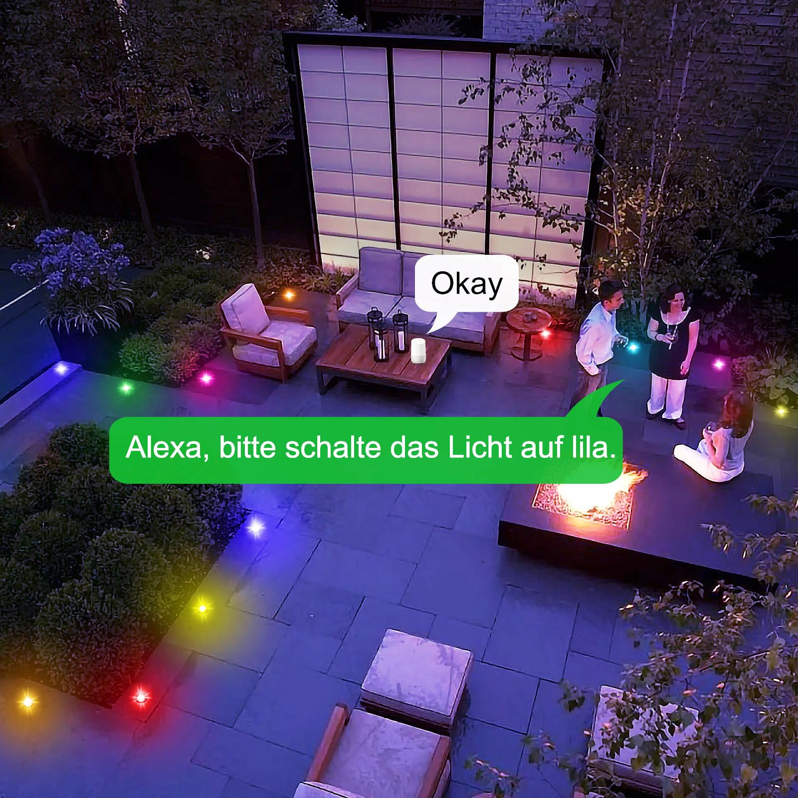 10er Set WiFi RGBIC LED Bodeneinbaustrahler Außen, Ø31mm Smart Terrassenbeleuchtung Warmweiß dimmbar, IP67 Wasserdicht Bodenstrahler kompatibel mit Alexa & Google Home, App-Steuerung