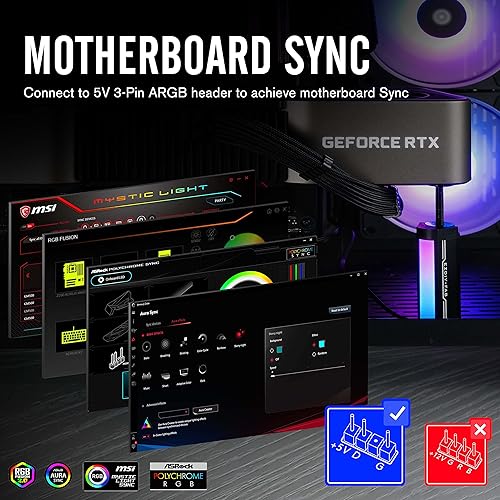 Miniatura 2 de EZDIY-FAB Soporte de soporte de GPU,Soporte de tarjeta gráfica ARGB de 5V 3PIN, Soporte de soporte de GPU altura ajustable,Soporte de aluminio para