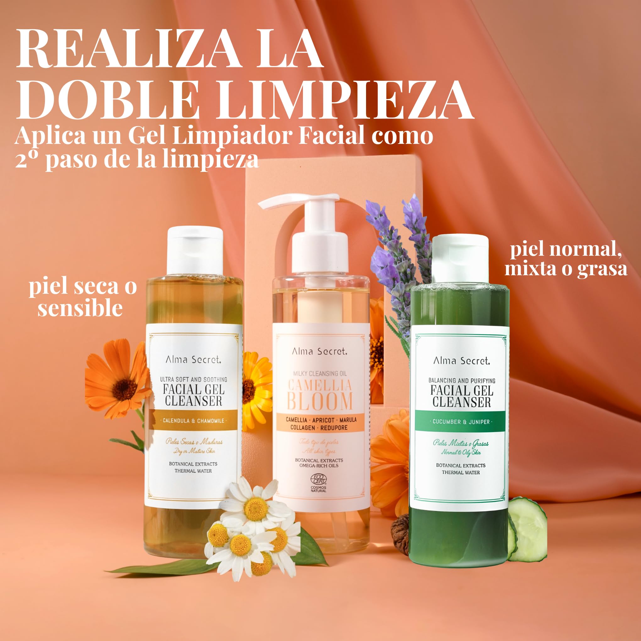 Alma Secret | Aceite Limpiador Facial Desmaquillante Camellia Bloom | Oil Cleanser Doble Limpieza | Elimina Maquillaje Waterproof e Impurezas | Oil to Milk | Afina Poros | Todo Tipo de Pieles | 200 ml