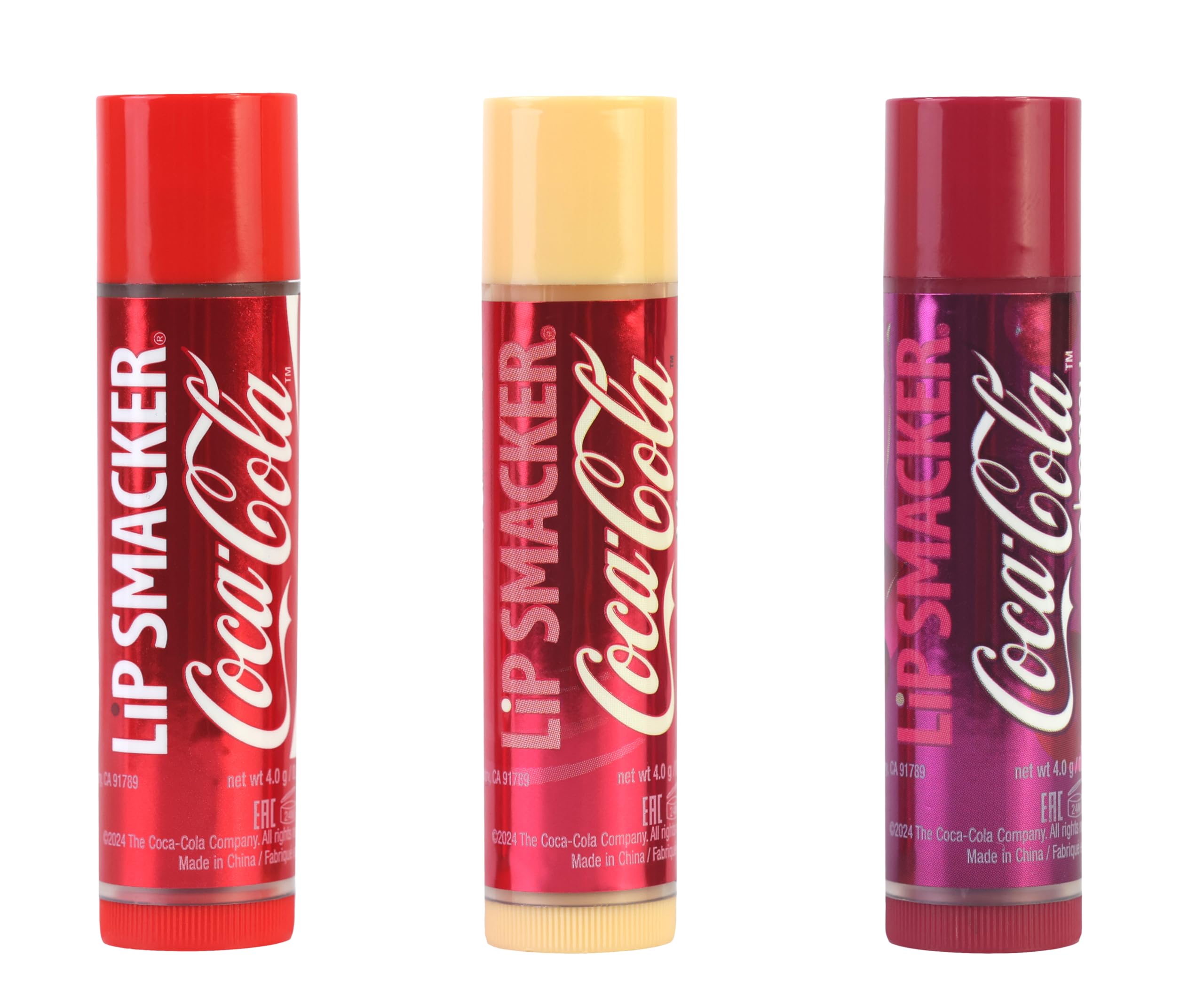 Lip Smacker Coca-Cola Heart Lip Balm Set, 3 Lip Balms for Children with Original Coca-Cola Flavor, Transparent and Hydrating Formula - Image 3