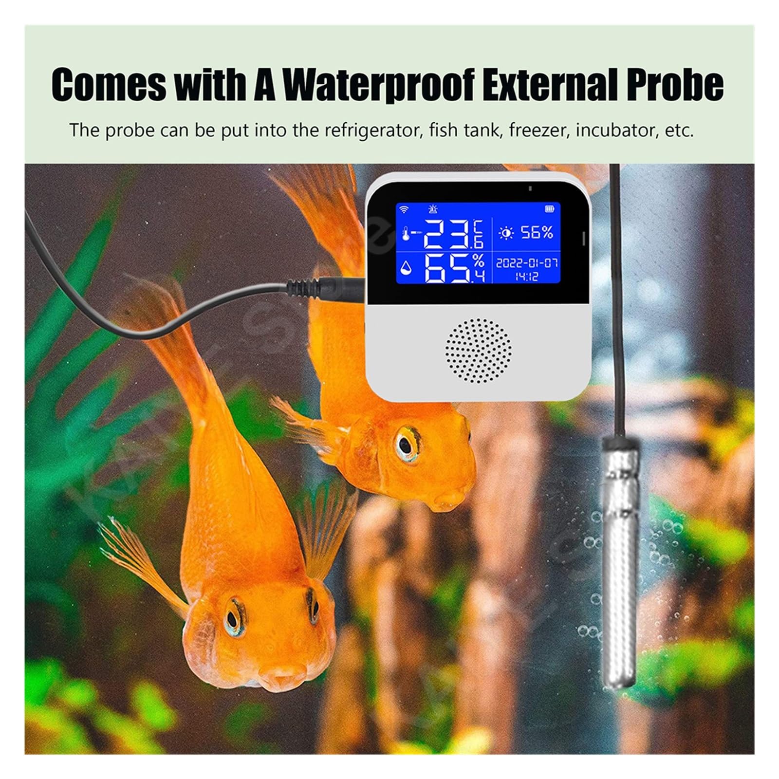 Thermohygromètre Tuya – Capteur De Température Et D'humidité WiFi, avec Sonde De Thermomètre Externe, Affichage LCD, Hygromètre D'intérieur, Application Smart Life