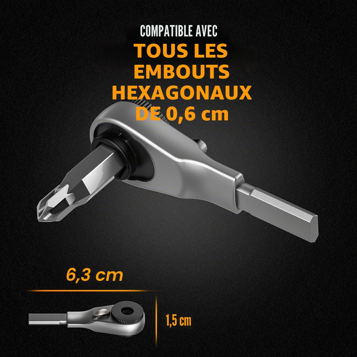 GALVANOX Jeu de clés plates à cliquet et rallonge d'embout pour outils multiples, conçu pour une utilisation avec les modèles Leatherman, tournevis à cliquet (argent)