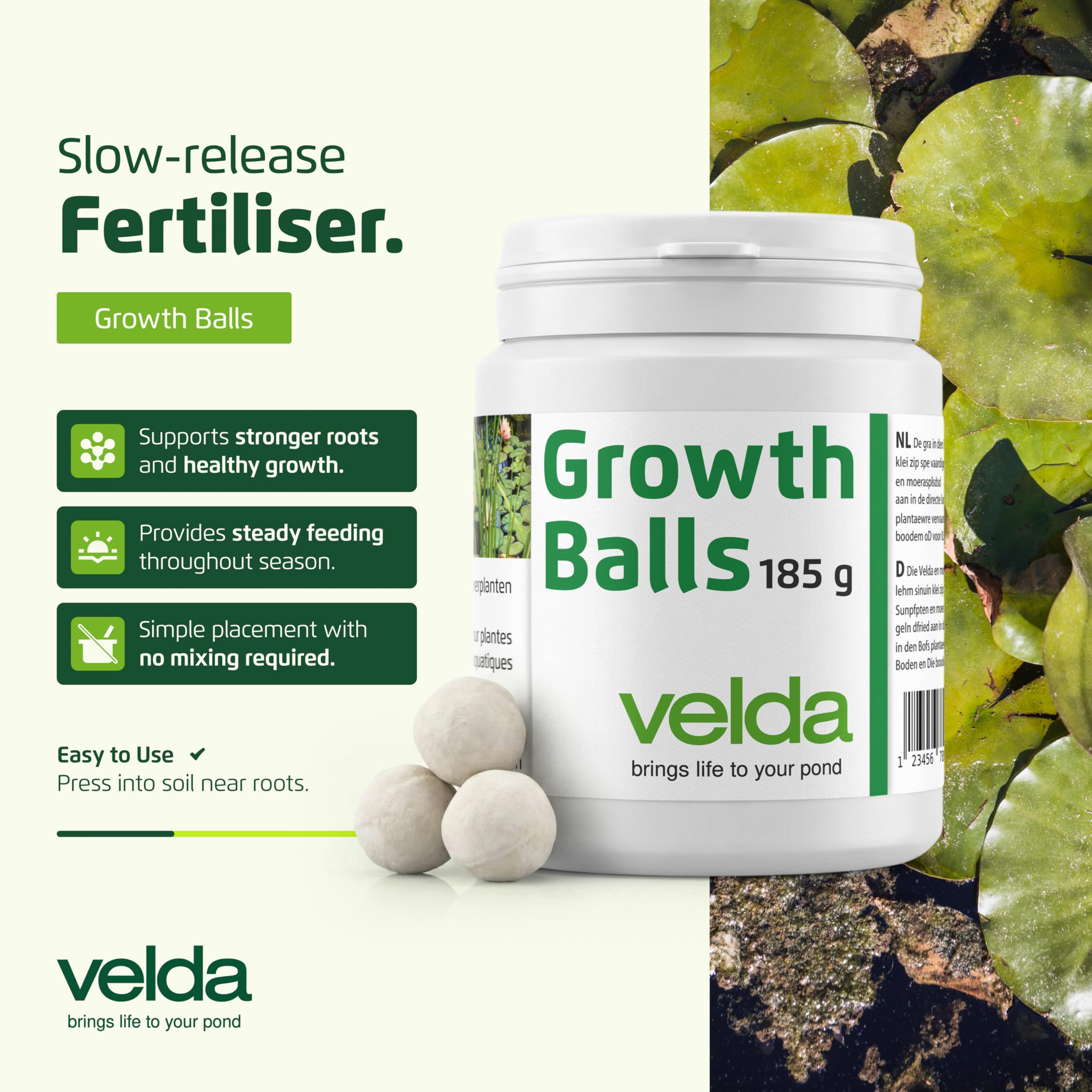 Velda 122250 fertilizante para plantas acuáticas, 50 bolas – bolas de crecimiento