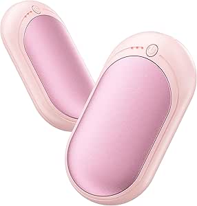 MORIKO 2-Pack Hand Warmer Rechargeable, Upgraded 2-in-1 6000mAh Electric Hand Warmers, Portable USB Reusable Handwarmer, for Outdoor Camping, Skiing, Hunting, Golf, Gift for Women Kid or Reno Patient