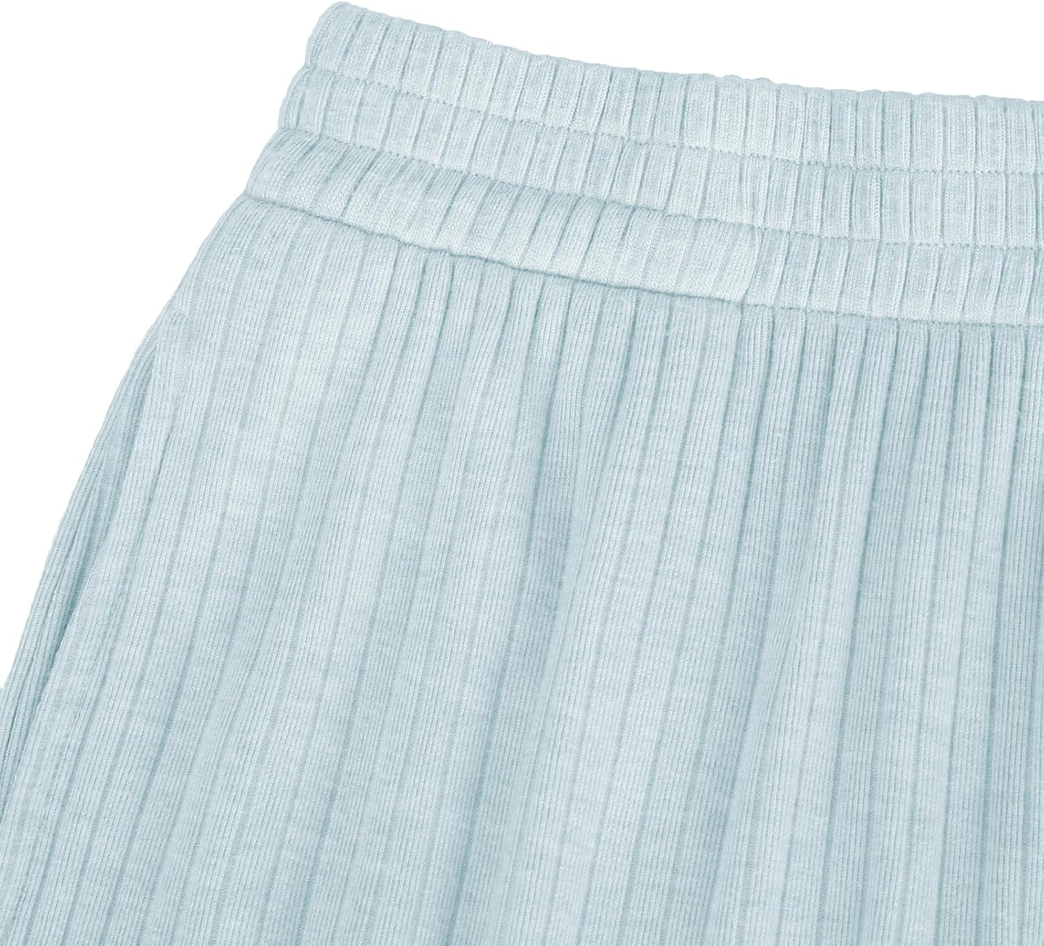 Womens Ribbed Knit 2 Piece Lounge Sets Outfits Long Sleeve Top and Shorts Pajama Sets Loungewear with Pockets - Image 7