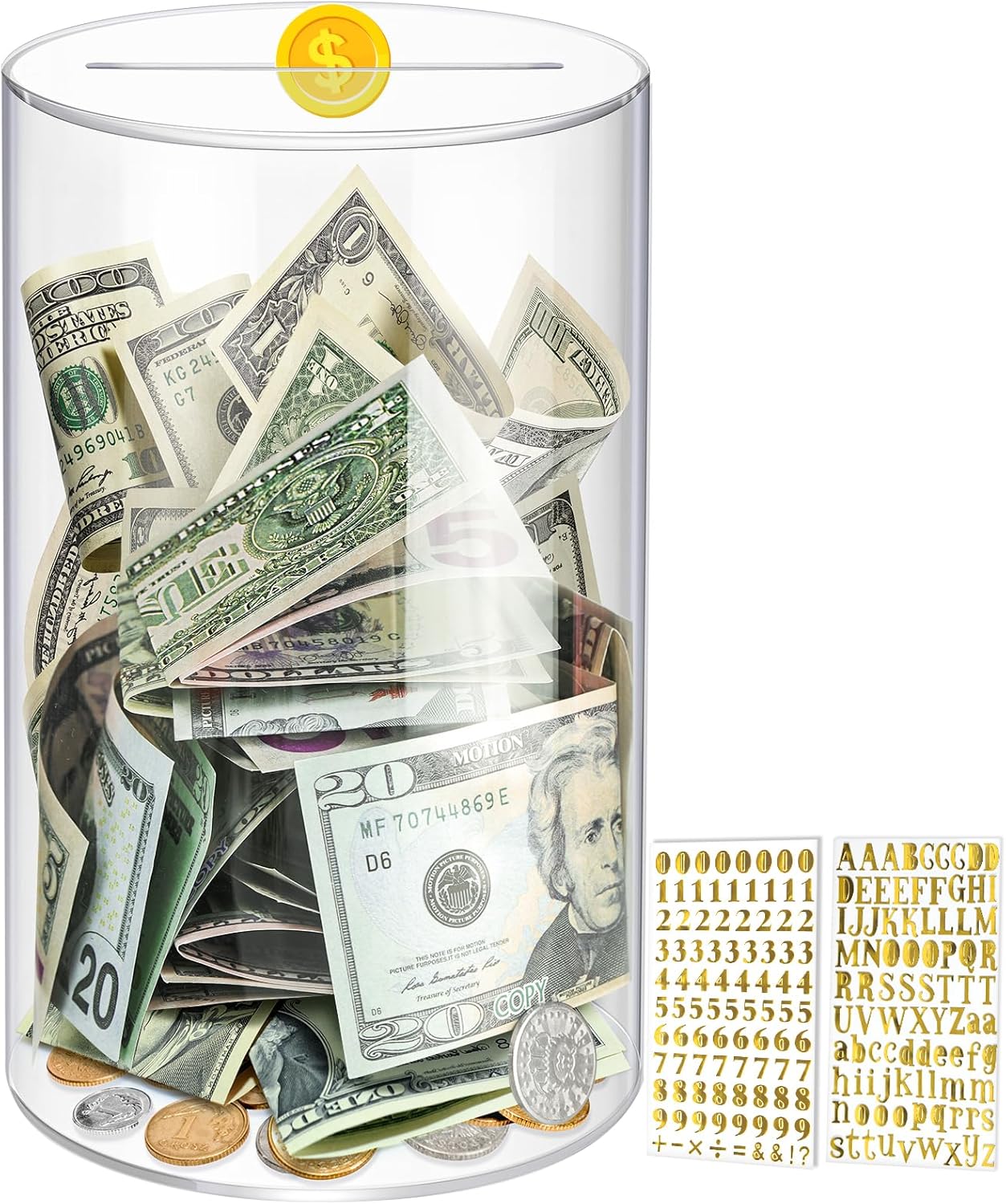 Piggy Bank for Adults Must Break to Open, Vcertcpl Acrylic Clear Piggy