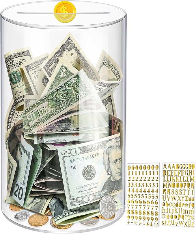 Piggy Bank for Adults Must Break to Open, Vcertcpl Acrylic