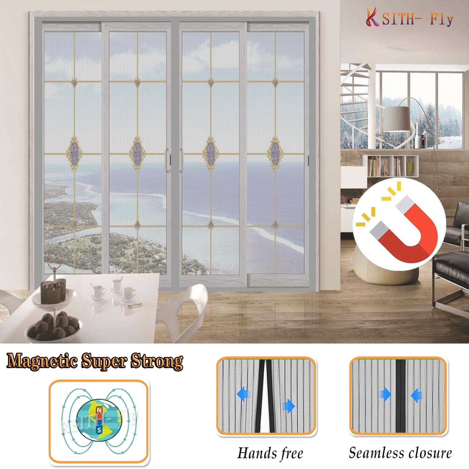 Moustiquaire De Porte Magnétique Fermeture Autom Que Rideau Porte Anti