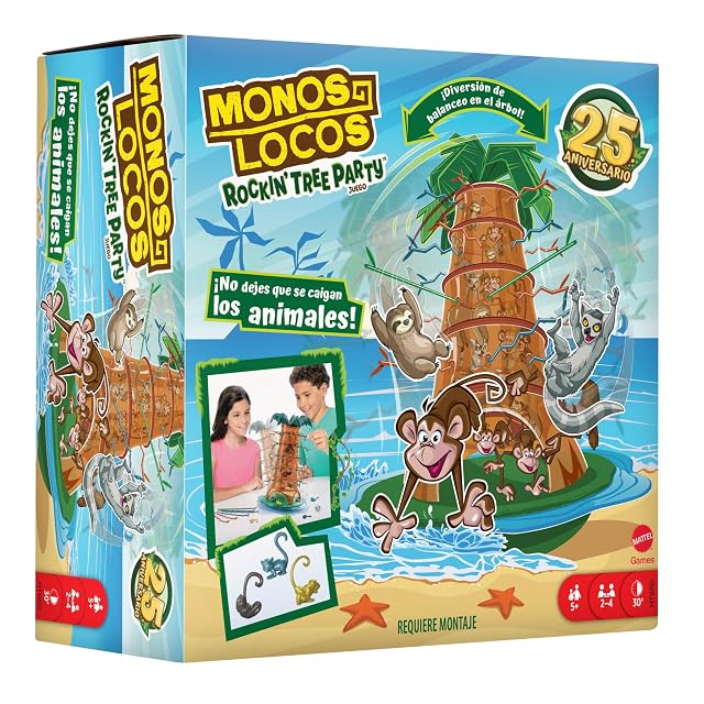 Mattel Games Monos Locos Juego Infantil Rockin' Tree, +5 años
