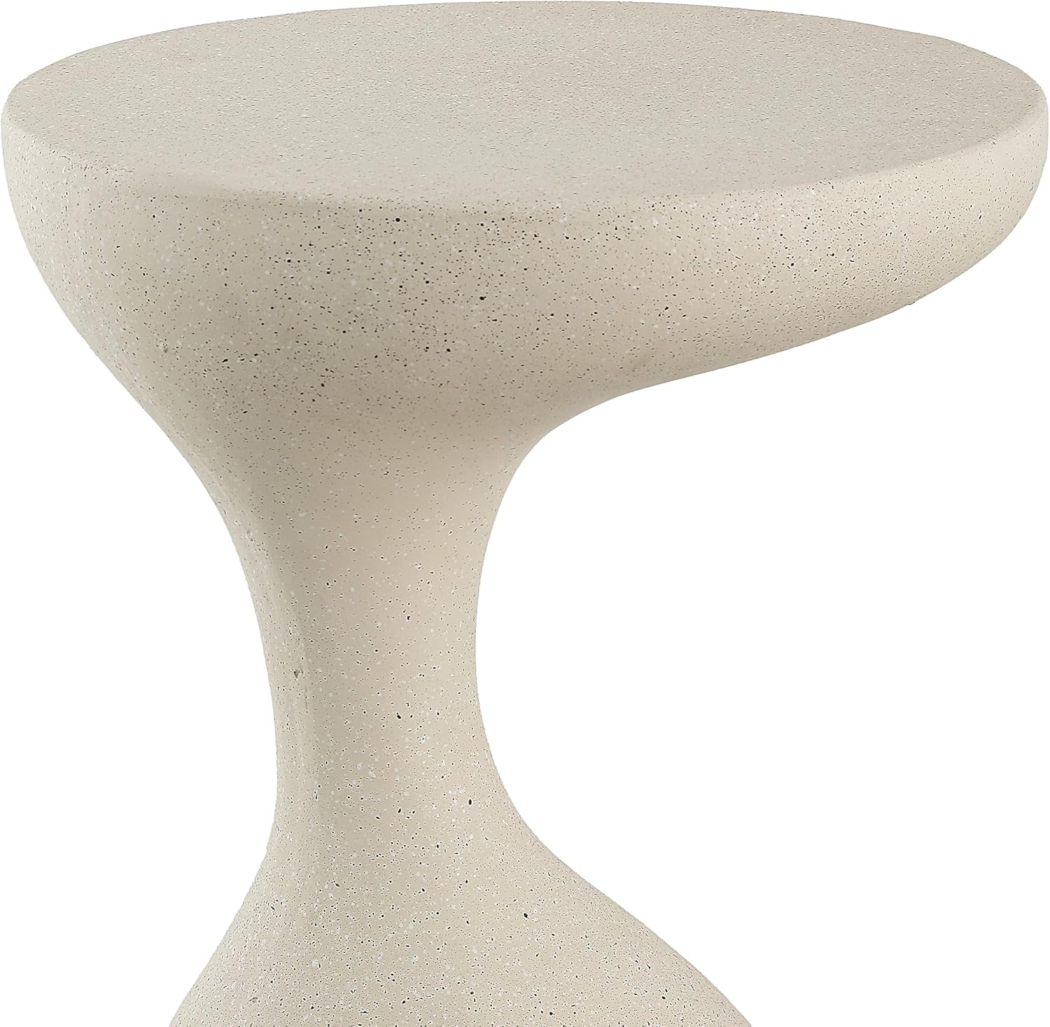 JONATHAN Y TBL1110B Boracay 19.75" Modern Minimalist Indoor/Outdoor Resin Drink Table, Pedestal, Contemporary, Mid-Century, Art Deco, Bohemian, Patio, Garden, Bathroom, Living Room, Cream Terrazzo