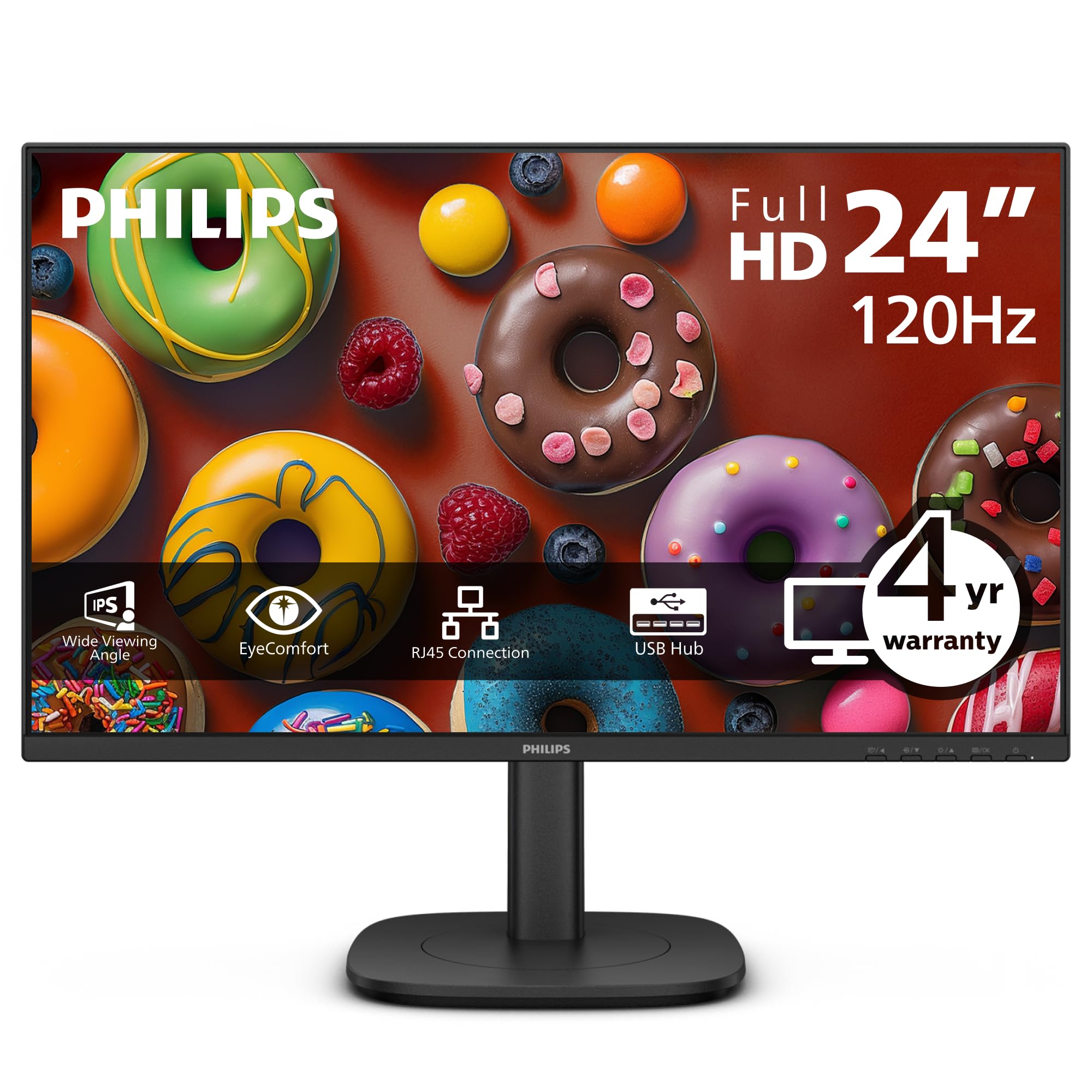 PHILIPS 24B2U3301 24" Monitor w/USB-C Dock, RJ-45, 4-Yr Warranty
