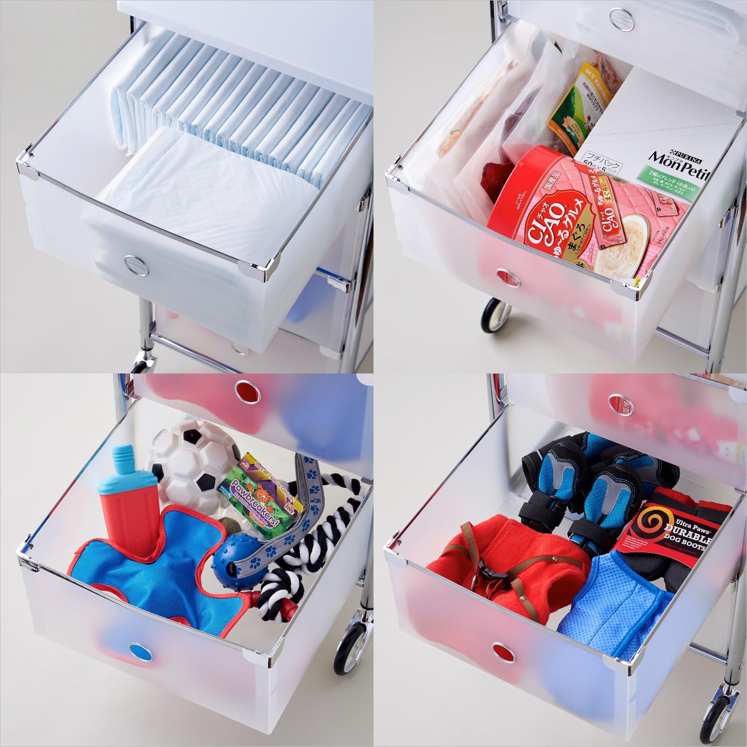 Amazon オーエフティー ペット用収納ワゴン 幅35 奥37 高73cm 引き出し 幅28 奥34 高13 5cm 引き出し厚み 0 7mm ホワイト オーエフティー フードストッカー 通販