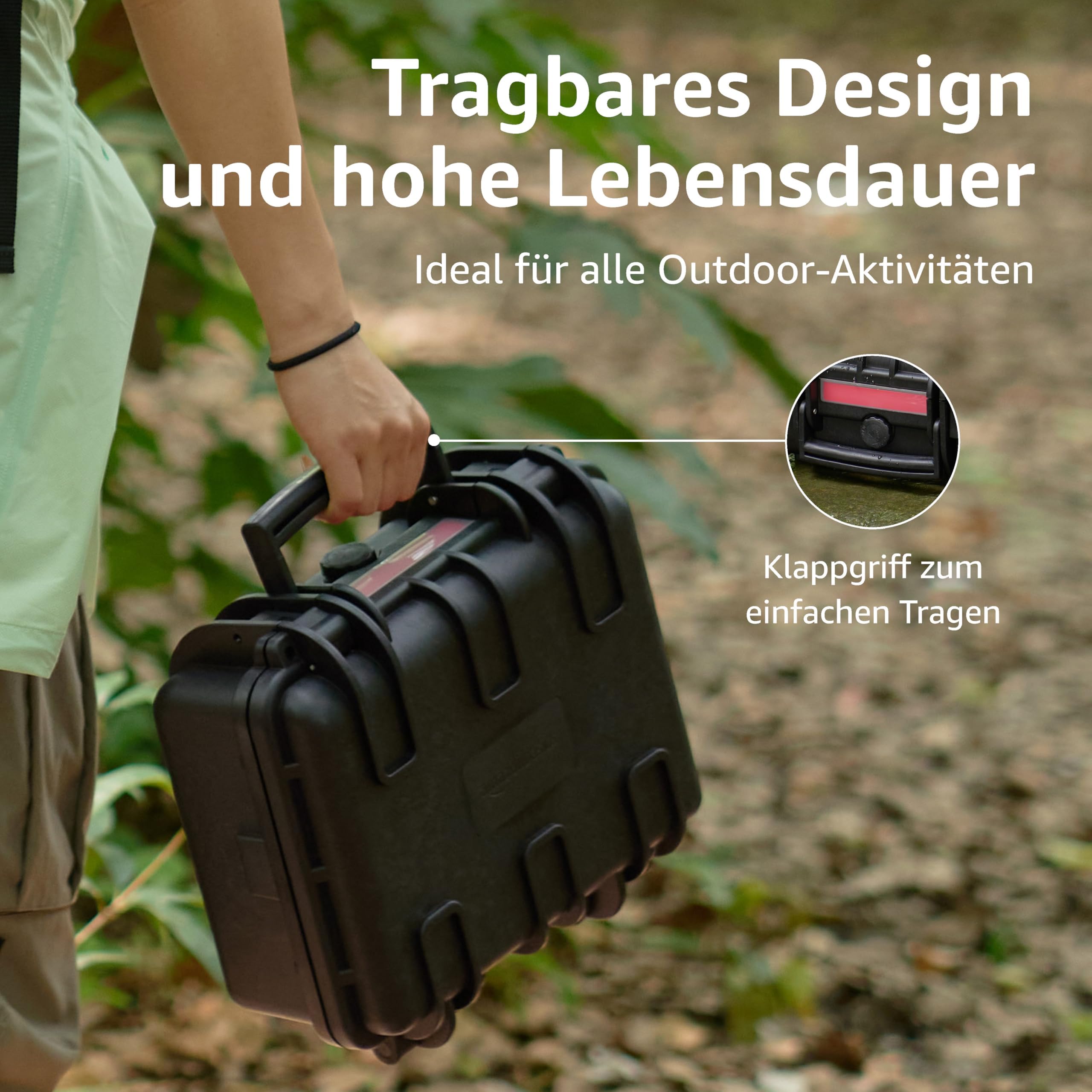 Amazon Basics Kleine Schützende Tragbare Harte Kameratasche mit Anpassbarem Passform-Schaumstoff für Drohnen, Kamera, Objektive und Zubehör, Wasserdicht, Stoßfest, 30.7 x 27 x 14.2 cm, Schwarz