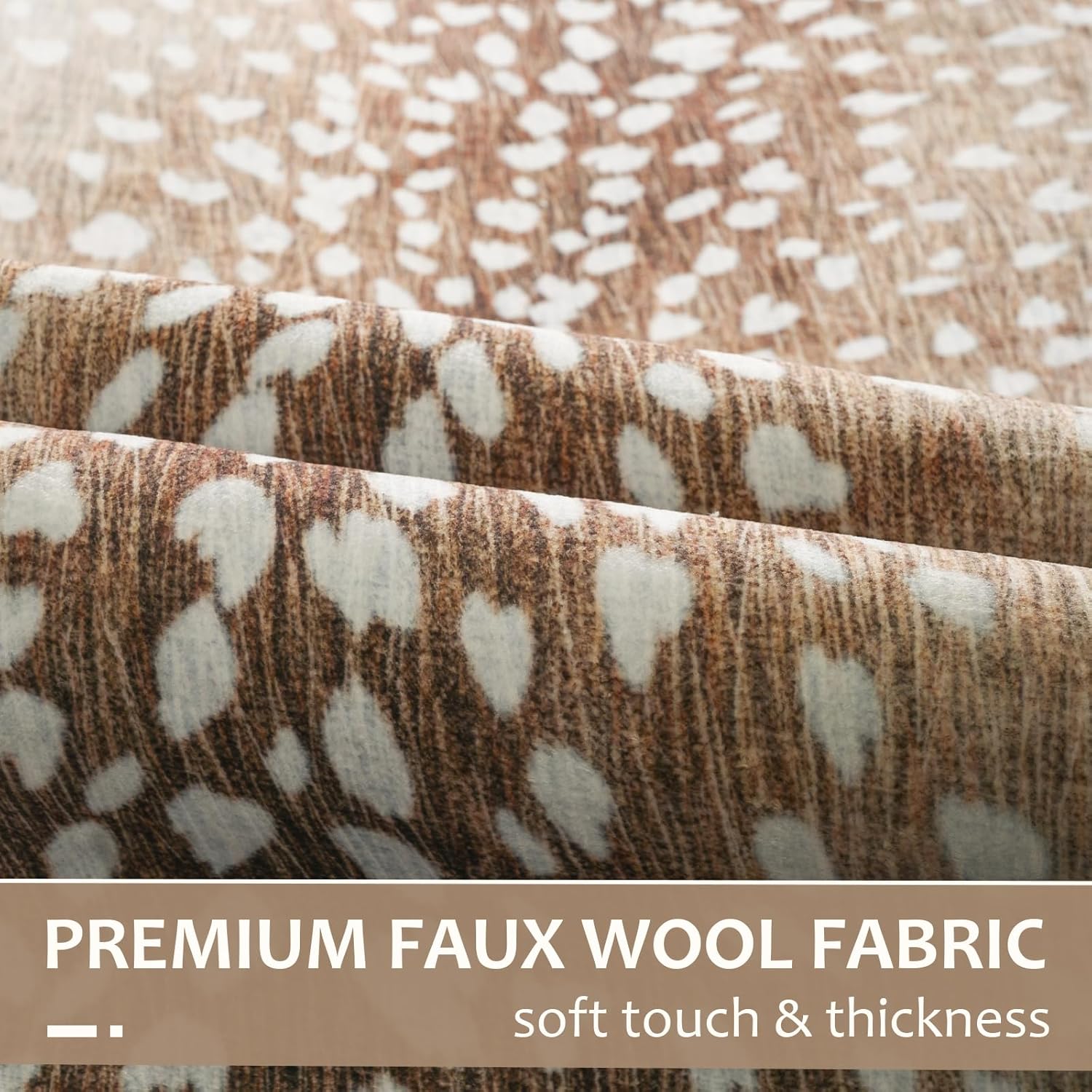 Premium Antelope Rug, Soft Animal Print Rugs for Living Room Bedroom, 5x7 feet, Non-Slip, Machine Washable Carpets for Home Room Decor, Brown