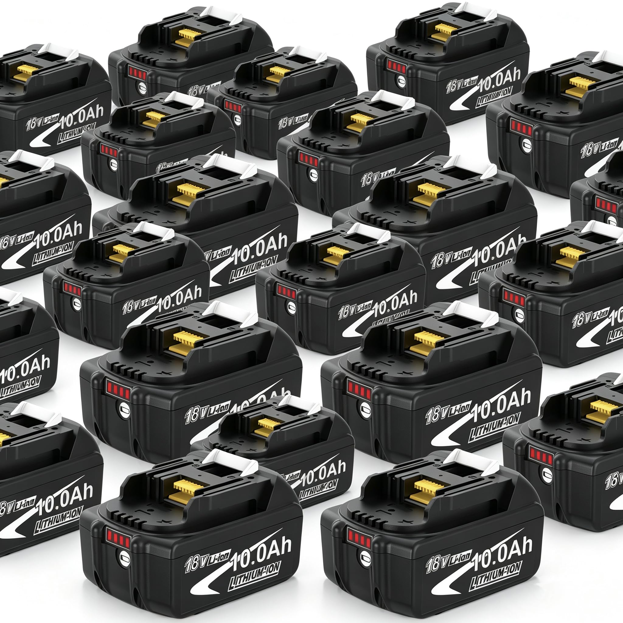 4 pièces 10.0Ah Rechange pour Makita Batterie 18V + Chargeur à Quatre Ports DC18SF pour BL1860B BL1850B BL1850 BL1860 BL1845 BL1840 et LXT-400 avec indicateur LED