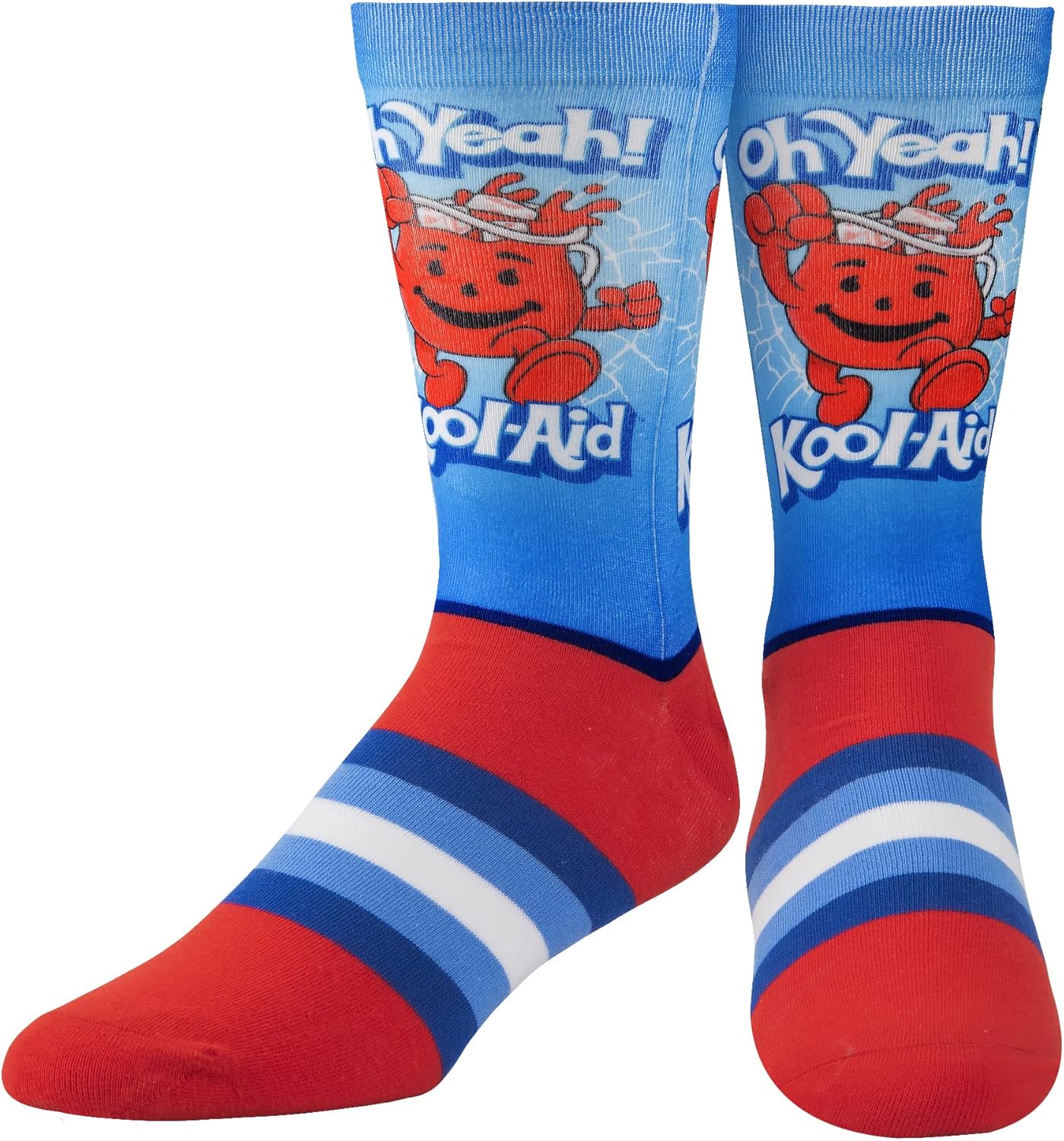 Odd Sox - Kool-Aid Crew Socks - Fun Novelty Men’s Sock with Crazy Graphic Print - Size Large - Bold Pop Culture Footwear - Comfy Cotton Blend - Great Gift for Kool-Aid Fans & Collectors