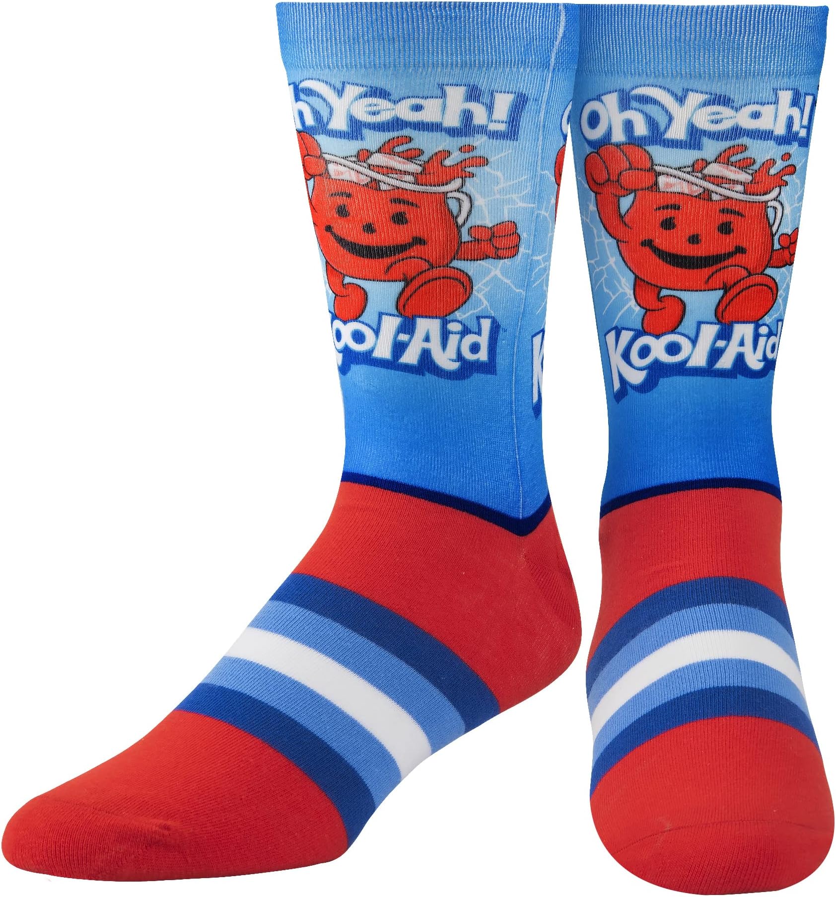 Odd Sox - Kool-Aid Crew Socks - Fun Novelty Men’s Sock with Crazy Graphic Print - Size Large - Bold Pop Culture Footwear - Comfy Cotton Blend - Great Gift for Kool-Aid Fans & Collectors